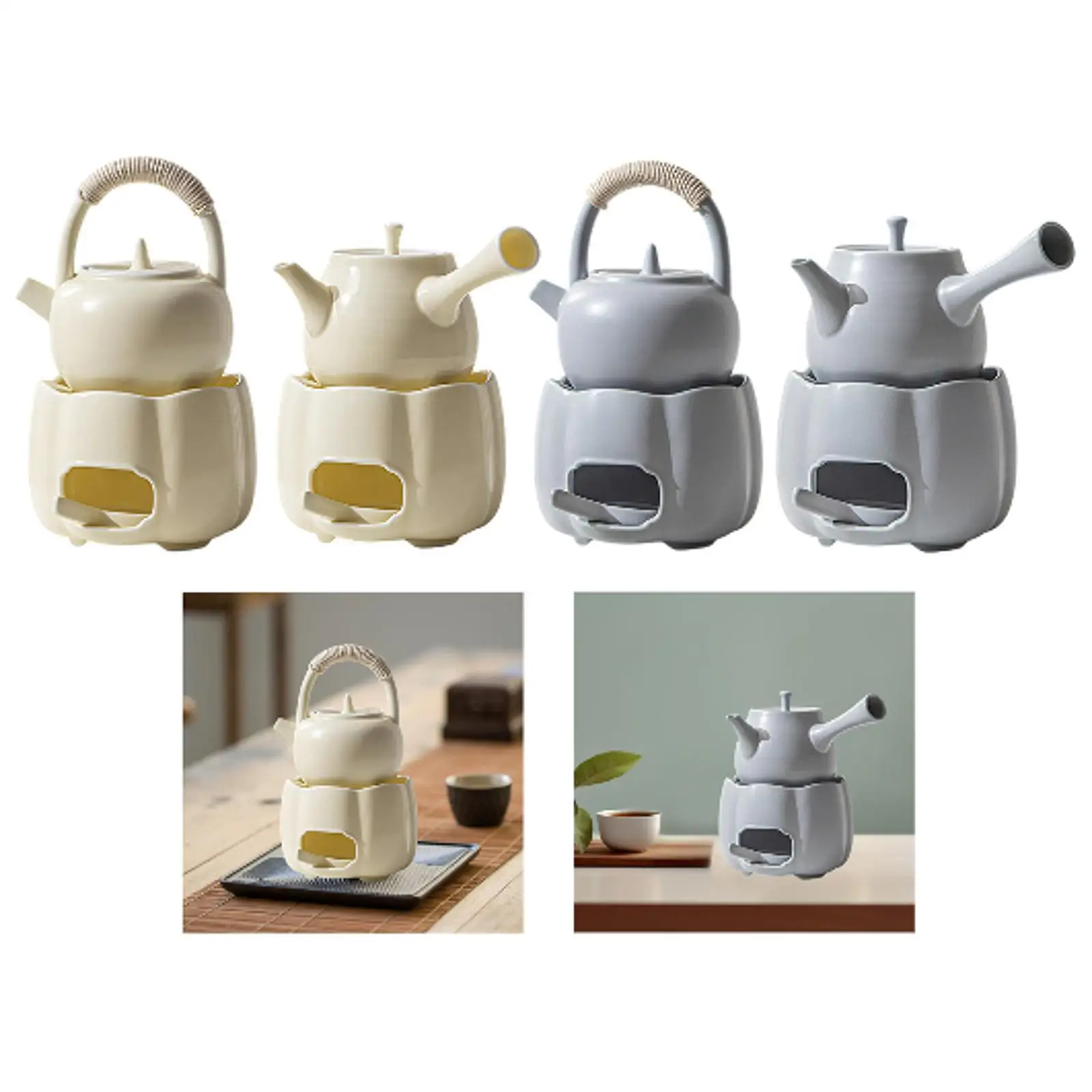 

Teapot with Warmer Flower Tea Pot Heat Resistant Ceramic for Tea Lovers Gift Picnic Home