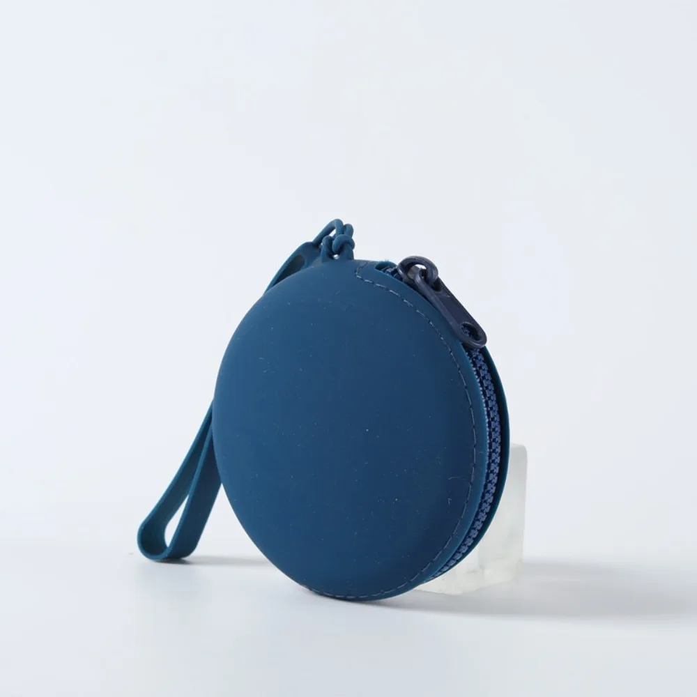 Solid Color Cosmetic Bag Portable Rectangle Silicone High Capacity Coin Purse Headphone bag Small Item Bag Stationery bag Women