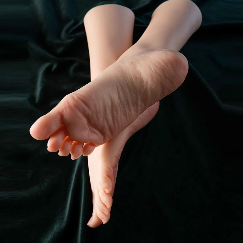 Female Mannequin Foot Model Platinum Silicone Simulation Fetish Feet Props Shoes Sock Jewelry Display Sole Wrinkles About 22cm