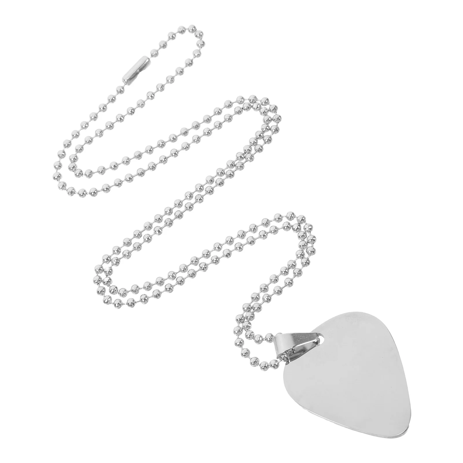 

60cm Stainless Steel Guitar Pick Necklace Unique Music Pendant Jewelry for Men Women Daily Wear and Performances