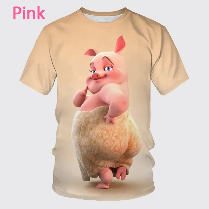 New Fashion Funny Animal Pig 3D Printed Men\'s Casual Short Sleeve T-shirt