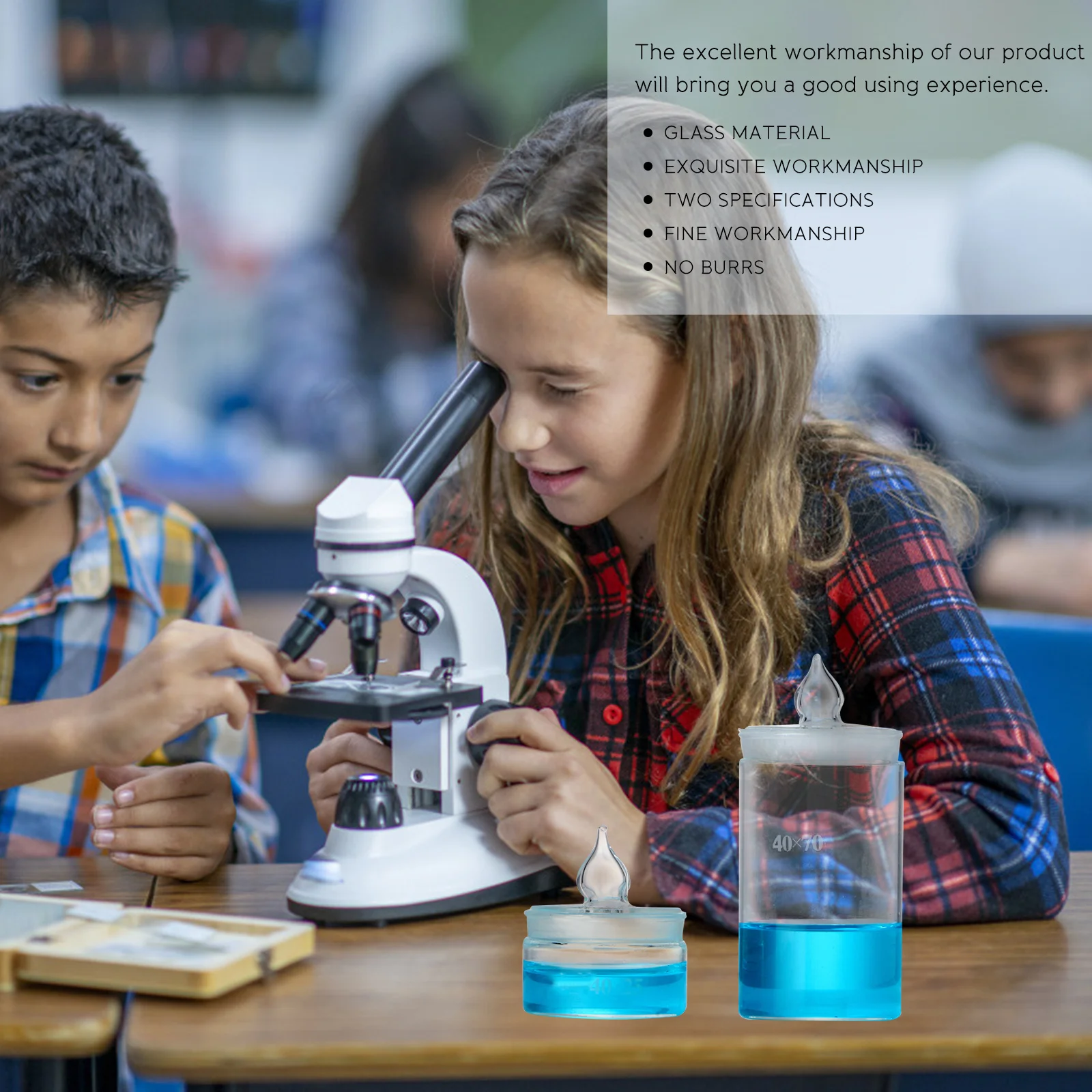 

2 Pcs Lab Storage Bottles Weighing Measuring Laboratory Jars Little Glass with Lids Specimen Collection Containers Mini