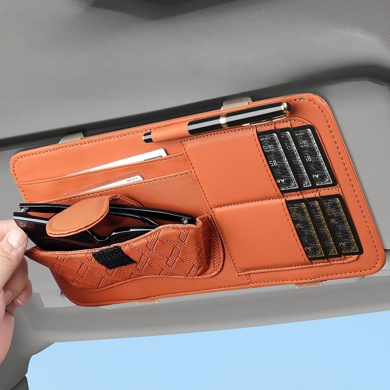 Auto-Sonnenblenden-Brillenclip, Multifunktionale Aufbewahrungsbox, Rechnungsclip, Multifunktionale Aufbewahrungstasche, Sonnenbrillenclip