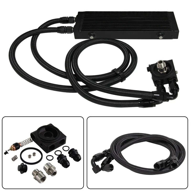 Bar&Plate Oil Cooler Kit Medium Dual Pass Thermostat 73±0.5° Large Core:14