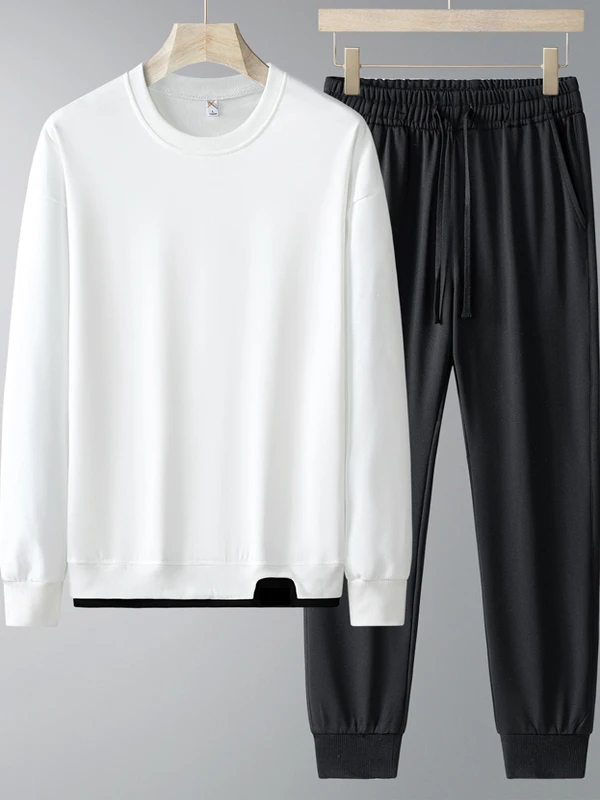 

Casual Sweatirt Set for Teens Long Sve round Ne Running Outfit Polyester Fiber Autumn New Sle Loose Fit M Apparel