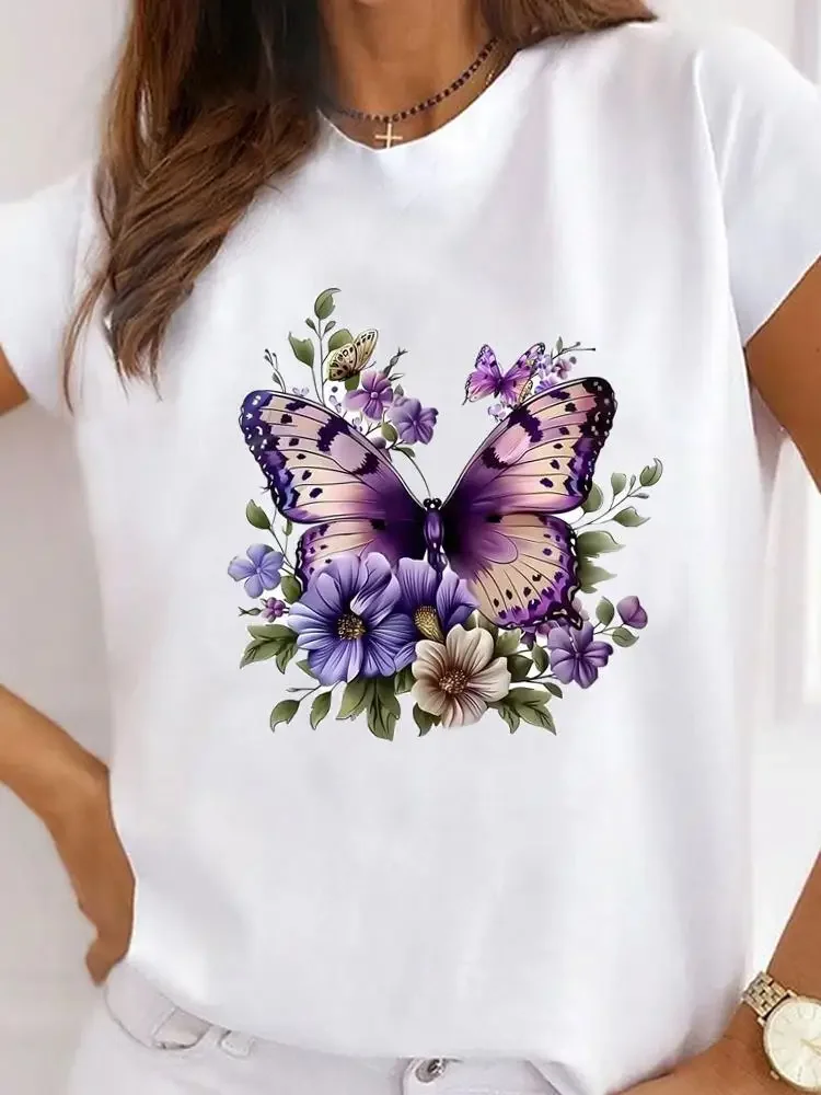 

Женская футболка с короткими рукавами и принтом размера PLUS, свободная и повседневная, мягкая, удобная и дышащая, для занятий спортом на открытом воздухе