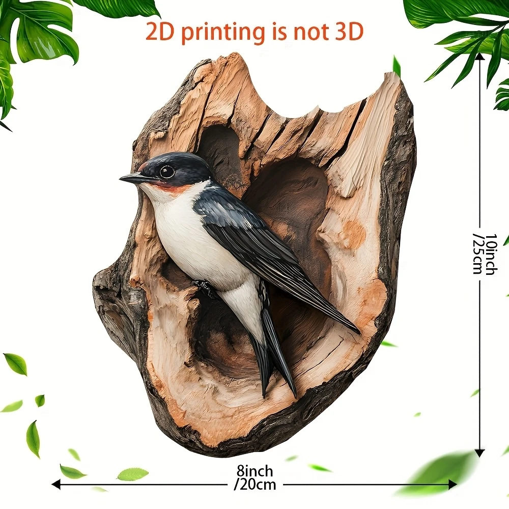 2D 10in حمامة سوداء خشبية الحائط الطيور على شكل تصميم ديكور المنزل غرفة الأطفال شقة مطبوعة مزرعة الريفية تخطيط الفني