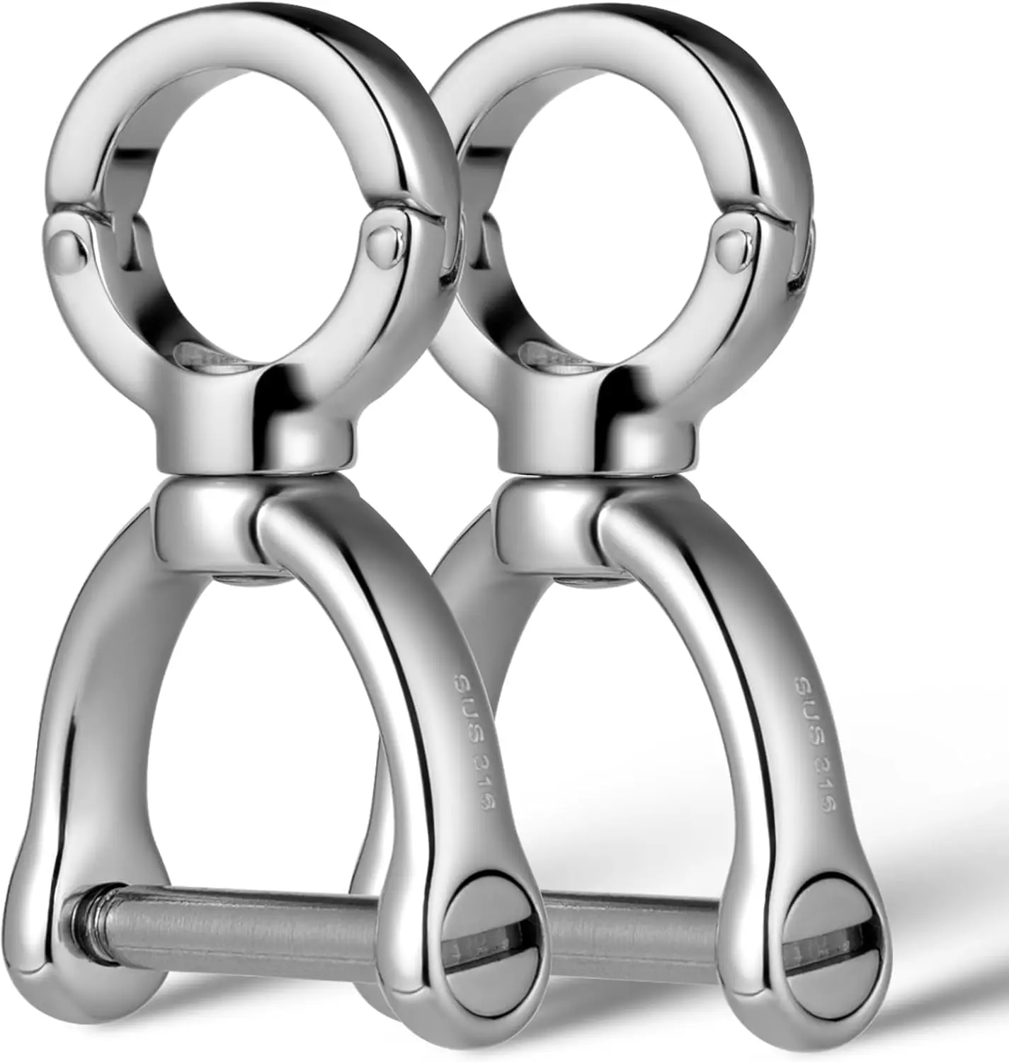 

Stainless Steels Key Ring for Car,D Ring Keychain with Screw Shackle,Heavy Duty Key Chain Fob Rings DIY Purse Accessories