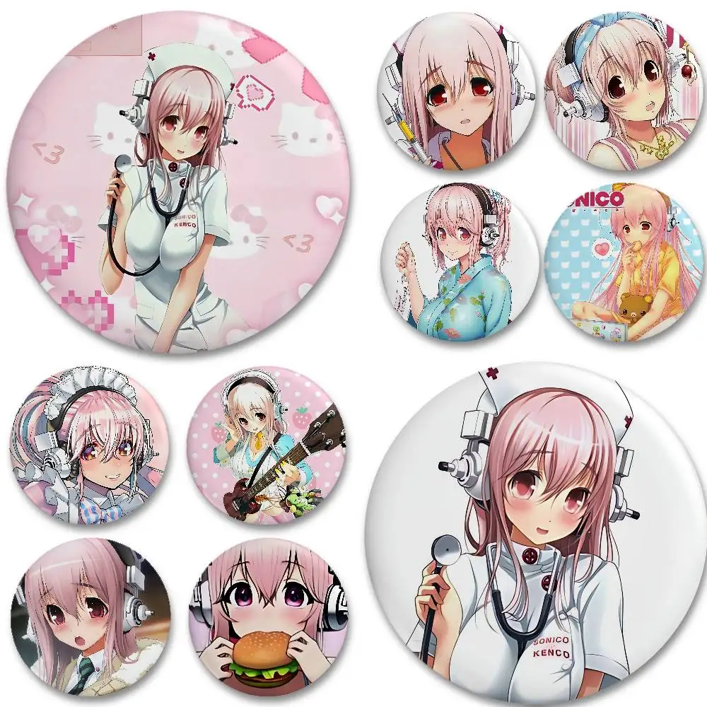 

Cute S-Super S-Sonico Badges Button PinsBrooch Creative Funny Quotes Badge Clothes Backpack Jewelry Gift For Kids Friends
