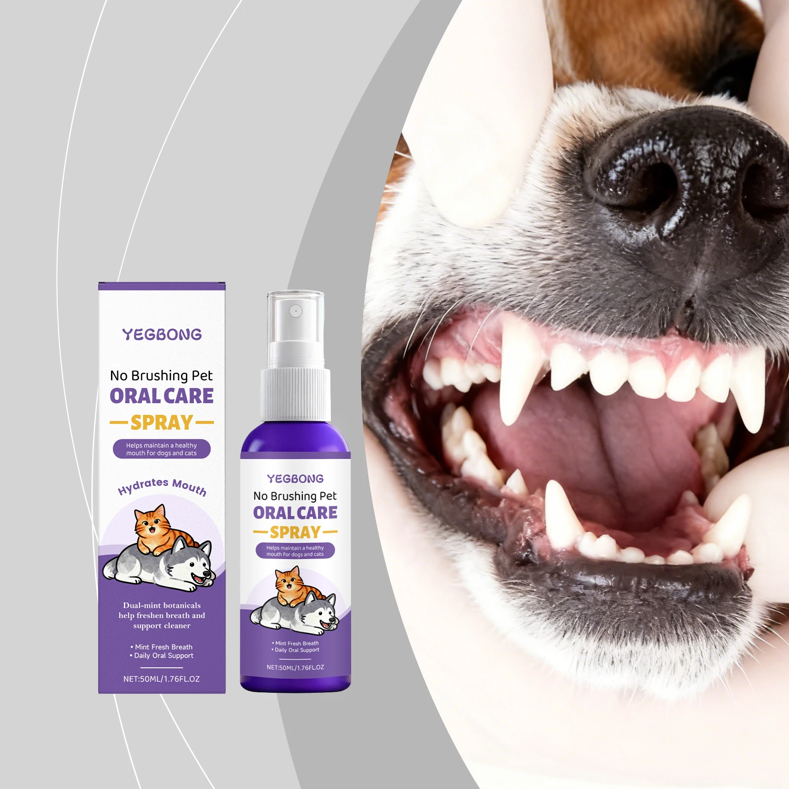 Pet Oral Care Spray Plaques Tartar Removal Dog Breath Freshener Eliminates Bad Odor Support Gum Health Pets Tooth Cleaner Spray