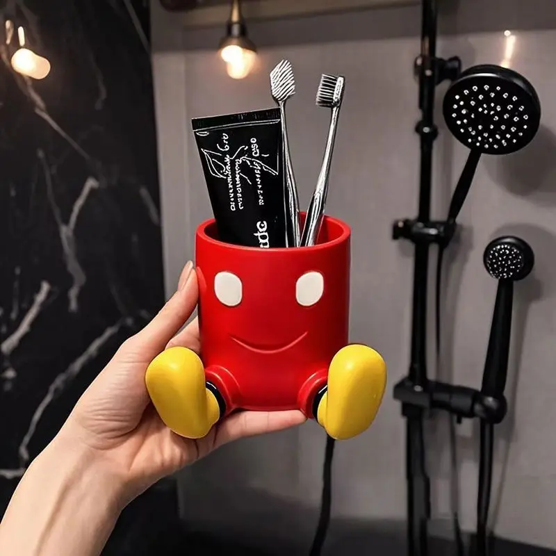 

New Mickey storage ornament, high-value toothbrush shelf cute washbasin storage tube bathroom desktop decoration Gifts Girls