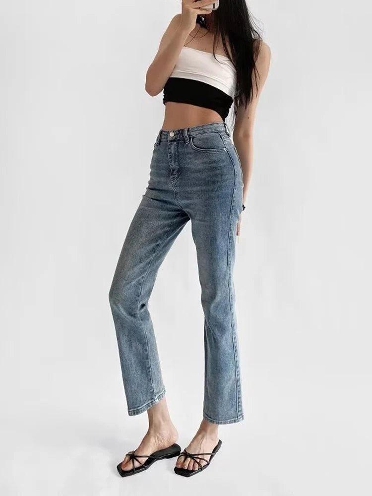 

Новая женская одежда в европейском стиле, модная и универсальная, темпераментная, однотонная, с разрезом сзади, эластичная, девять точек