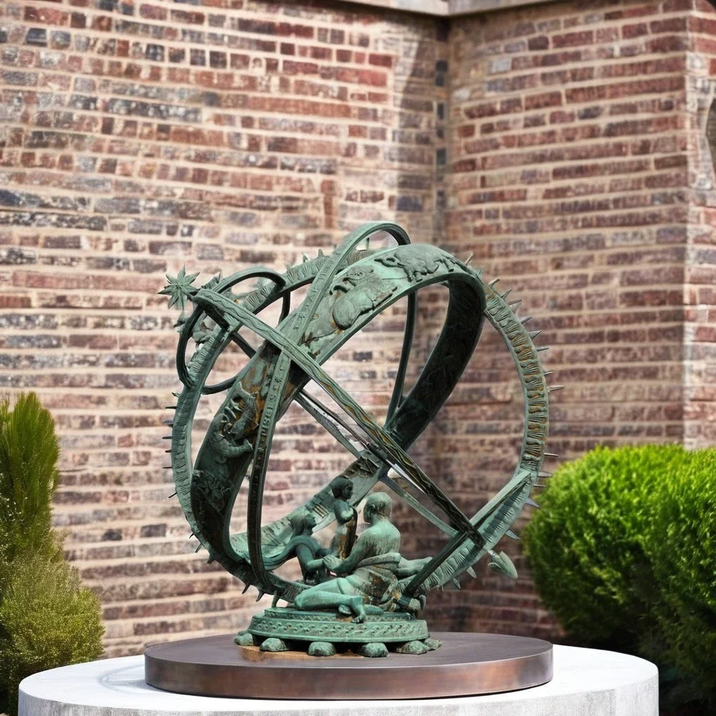 outdoor garden Best Unique Bronze Armillary Sphere metal bronze outdoor sundial sculpture for sale