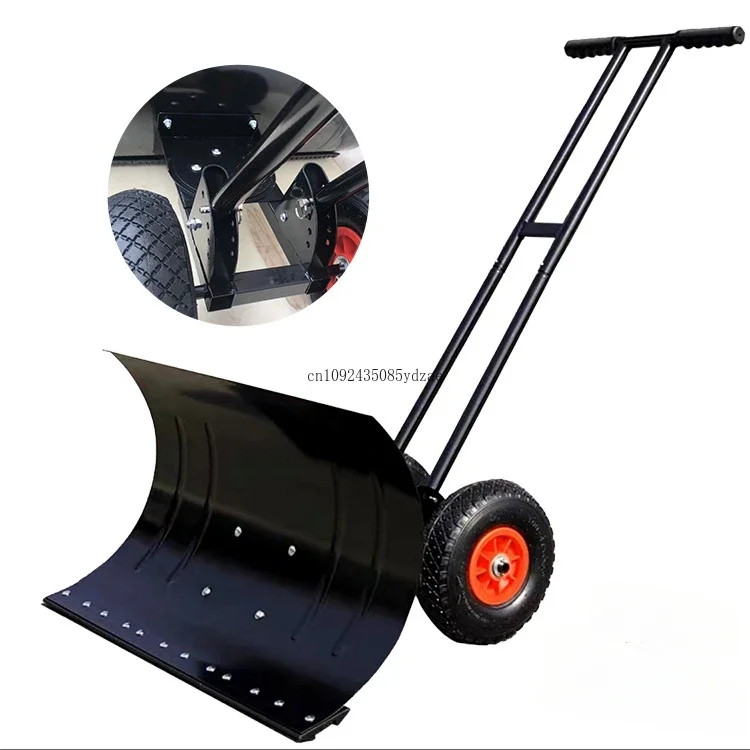 Double-rod wheeled snow shovel road snow shovel tool