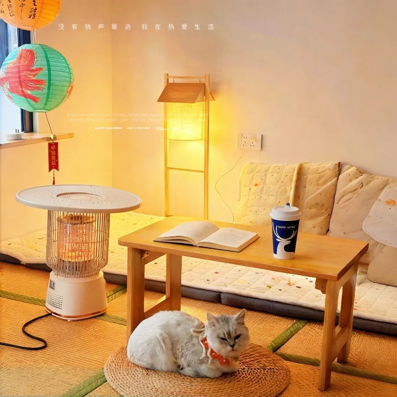 Japanese Zen Wabi Sabi Vintage Wood Floor Table Lamp LED Ambient Light Tea Room Living Bedroom Tatami