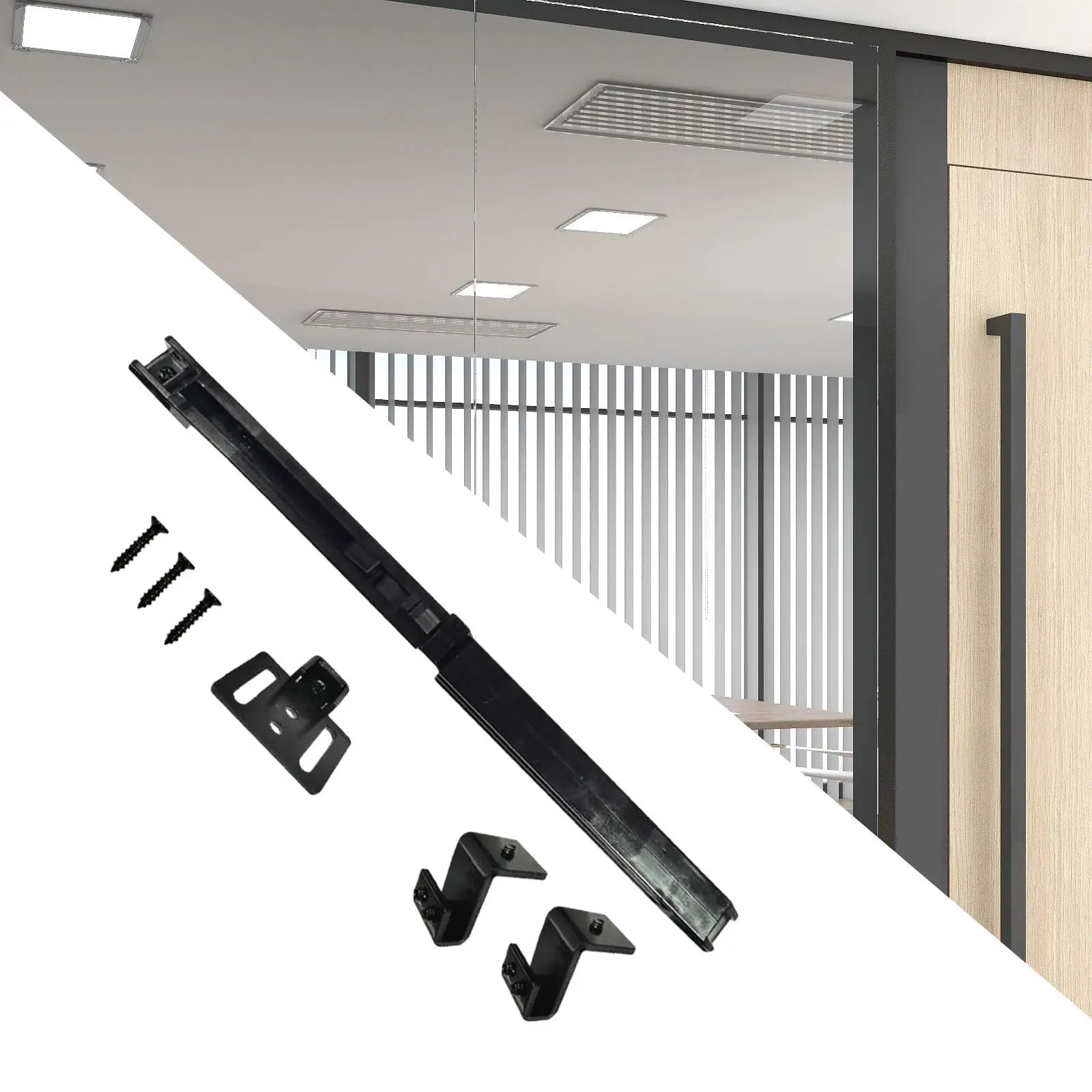 Barn Door Mechanism, Sliding Barn Door Hardware, Steel, Easy to Install, Door