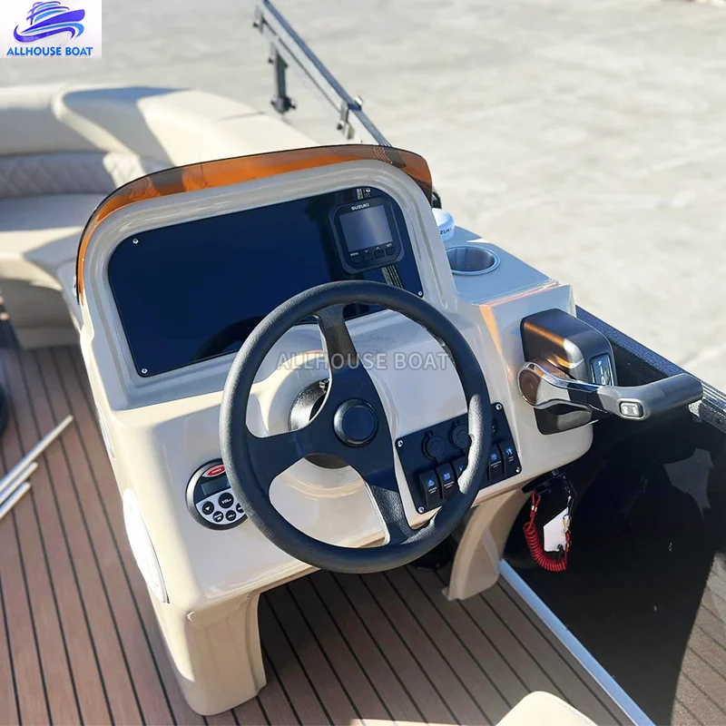 Custom Party Barge Boat Pontoon Float Tube With Motor and Trailer Luxury Yacht