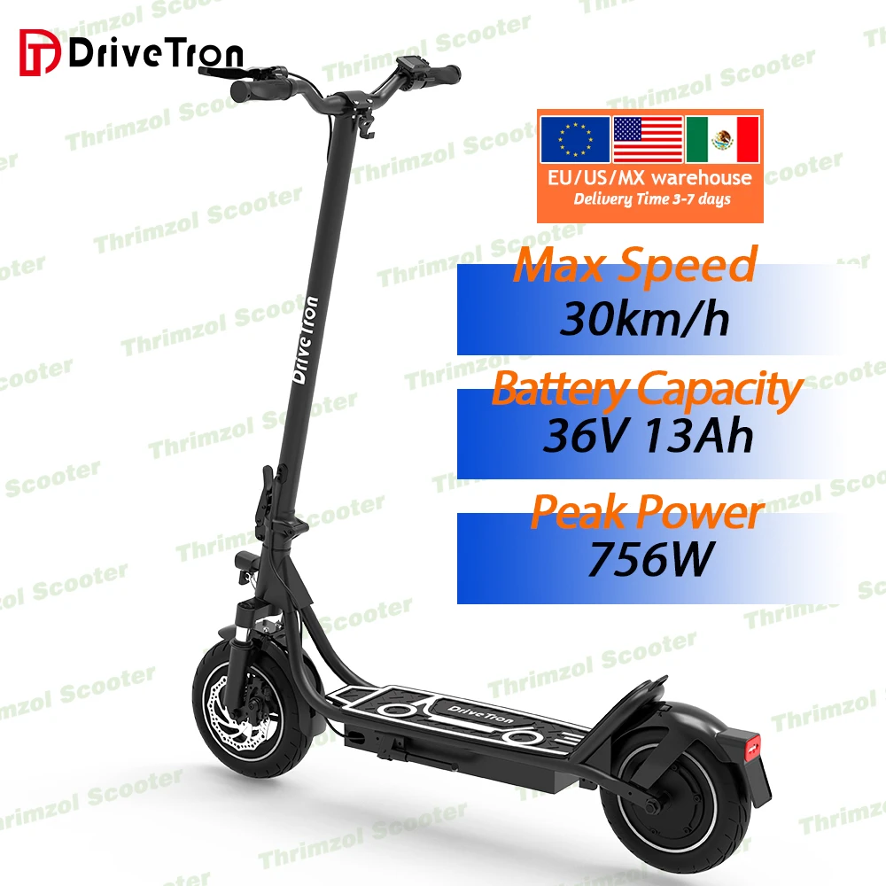 

China DT01 IPX5 IP65 2 Wheel Ix4 Fast Speed All Terrain Foot 756W Electric Scooters with 10Inch Tires
