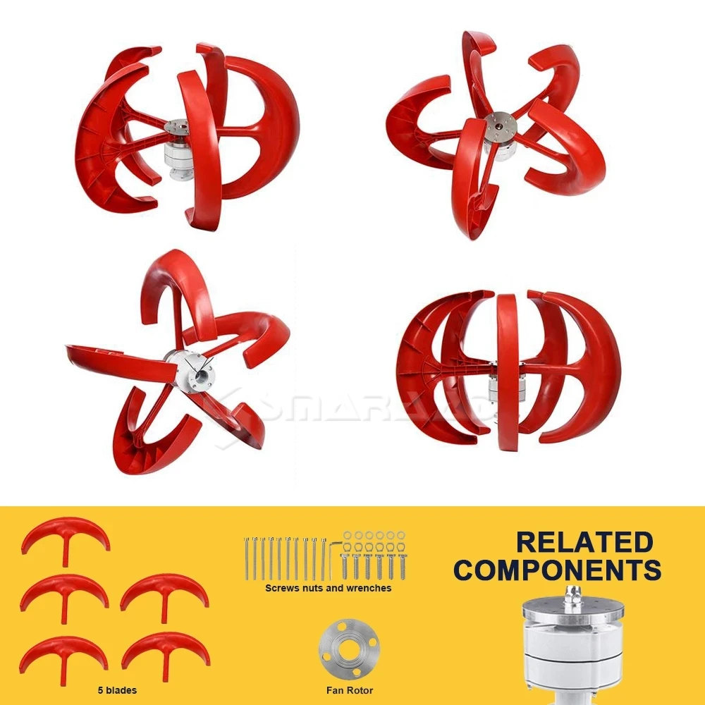 Imagem -03 - Turbina Eólica da Energia Forte para a Operação da Baixa Velocidade do Vento Eixo Vertical Armazém de Polônia 2000w 12v 24v 48v