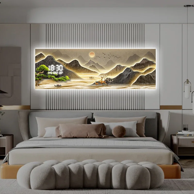 Light Silent Nordic Wall Clock Office Aesthetic Luxury Clock Wall Modern House Horloge Murale Living Room Decoration