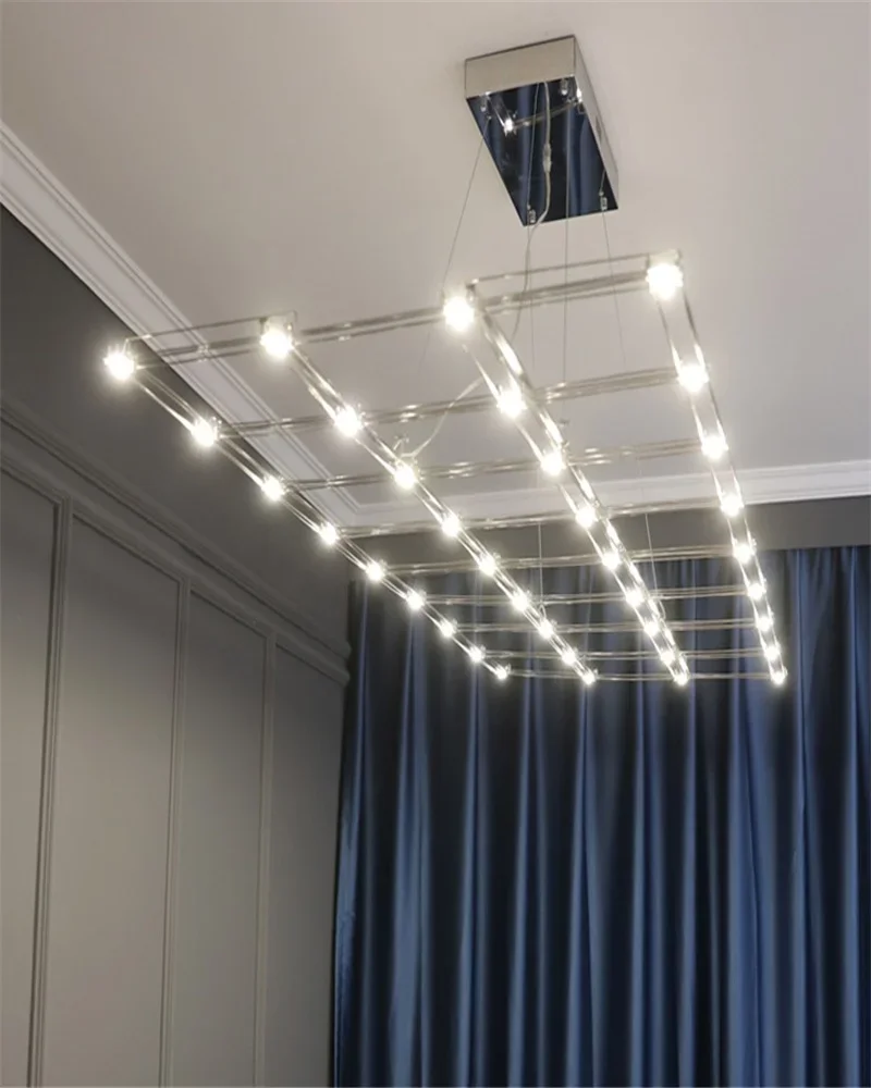 Modern minimalist creative dining table restaurant firefly lights cube bar front desk pendant light