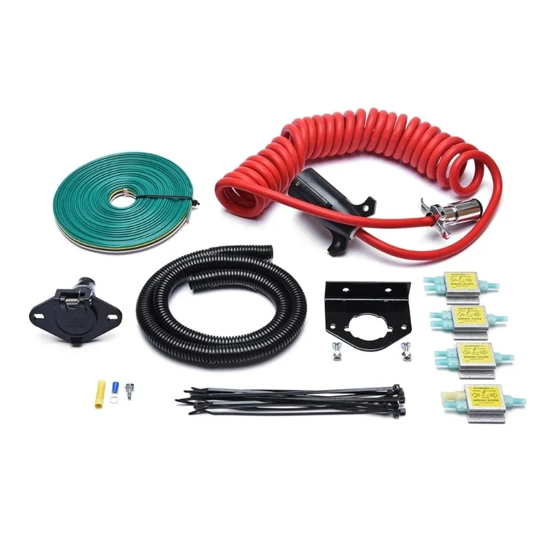 For Trailer 15267 Tractor Towed Vehicle Wiring 6 Wire to 7 Wire Combination Power Cord Cable Ties Wire Connector