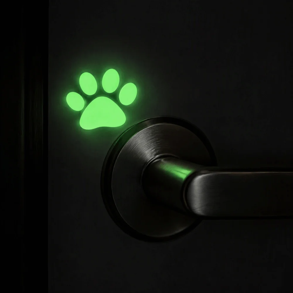 10/20Pcs Creative Fluorescent Paw Wall Sticker Self-adhesive DIY Paw Print Wall Decals Glow-in-the-Dark Removable