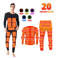 Women Men Heated Underwear Set 28 Areas USB Electric Heating Jacket Ski Thermal Underwear Electric Heating Clothing Winter Warm