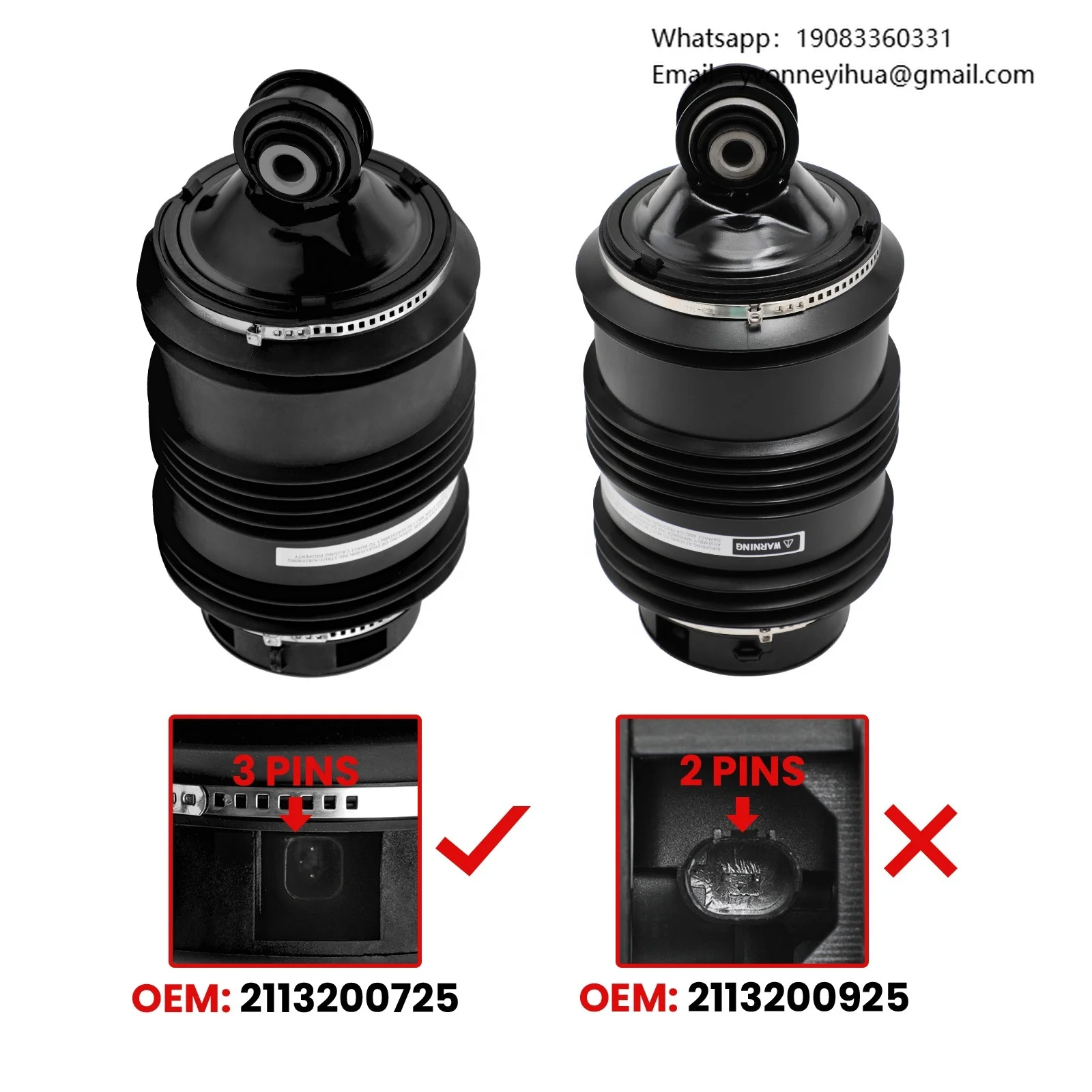 

For Mercedes E-Class W211 CLS-Class W219 Rear Air Shock Strut Spring Bellow Bag