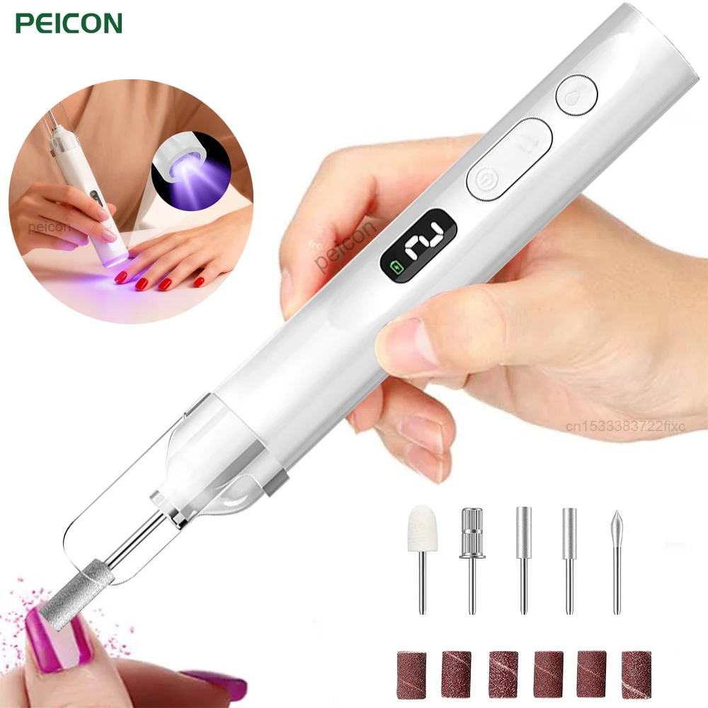 Machine à polir les ongles Portable, ponceuse électrique Rechargeable par USB, meulage professionnel des ongles, polissage, élimination des peaux mortes