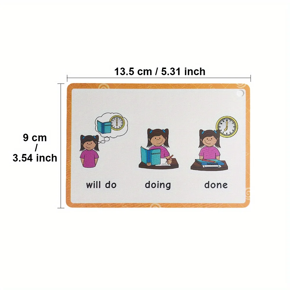 Verb Tense Learning Flashcards English Teaching Aids Grammar and Vocabulary Building for Beginner Homeschool Supplies