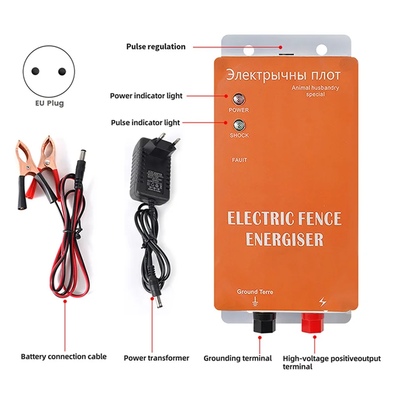 

ABKY-Electric Fence 0.5 Joules Low Impedance Energizer For Livestock Sheep Poultry Electric Fence Pulse Controller Device(EU)