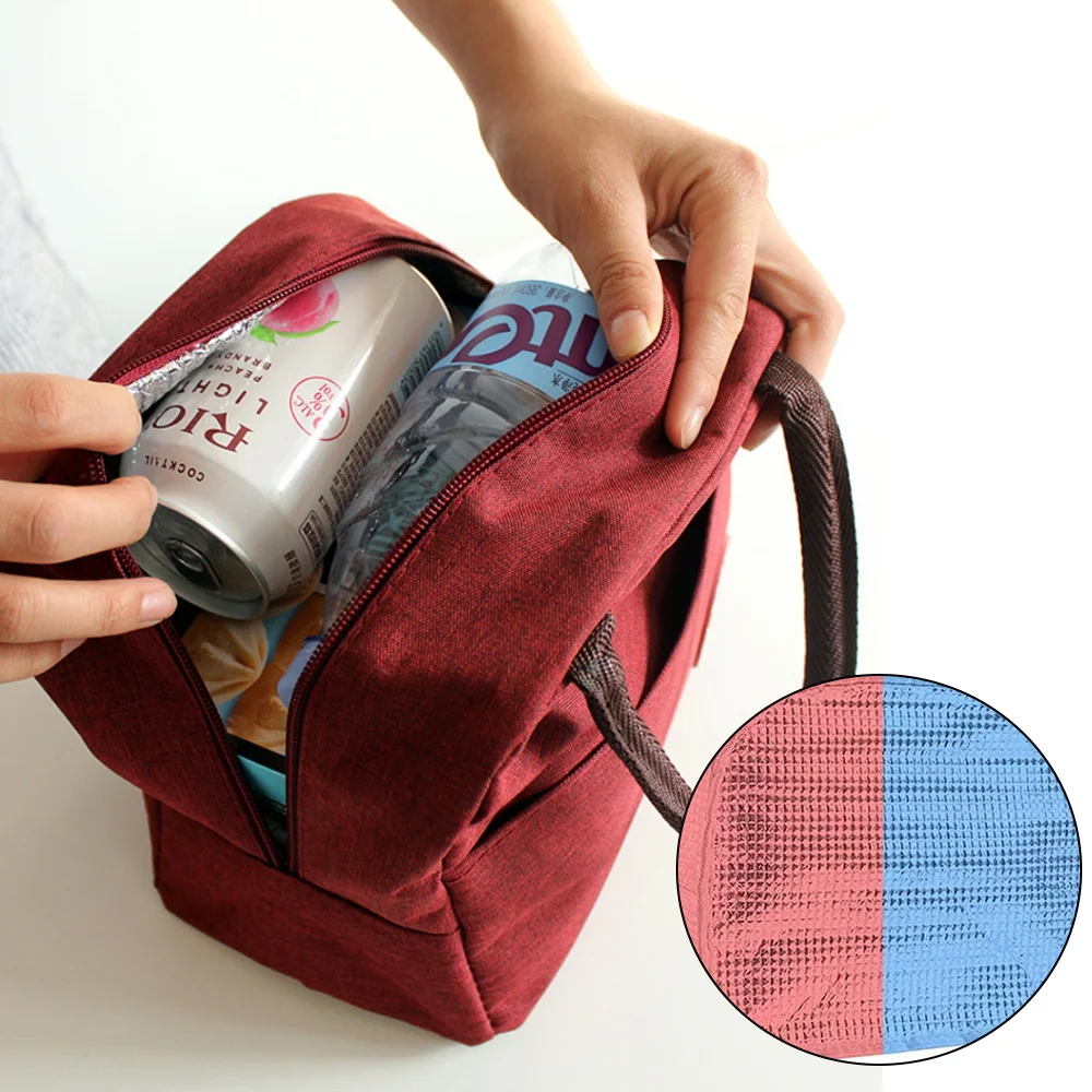 Lunch Bag Leinwand isoliert Bento Box Reiß verschluss Handtasche Thermal Lunch Taschen Lebensmittel Picknick Thermo tragbare Kühler Tragetaschen