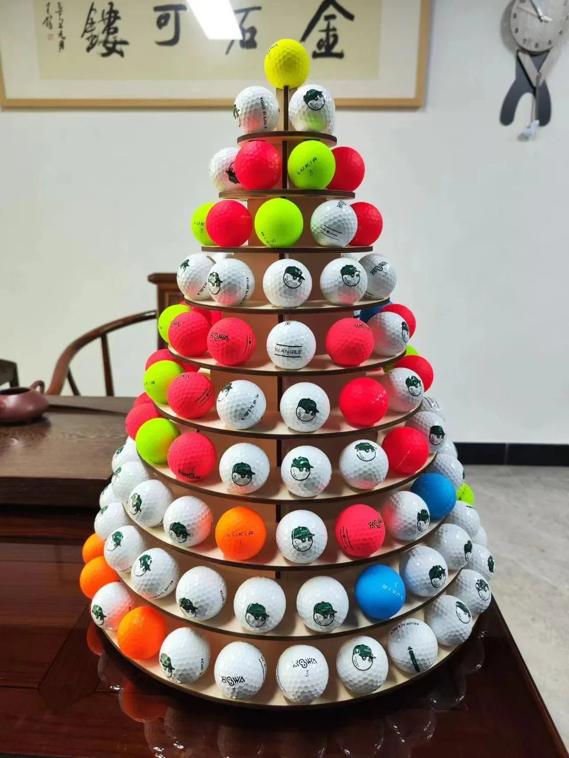 Golf Christmas Tree Display Rack without Ball Storage Hole