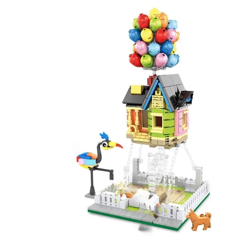 مجموعة مكعبات بناء المنزل العائم 635 قطعة نموذج منزل البالون لتقوم بها بنفسك تجميع اللعب الهدايا الإبداعية للأطفال البالغين المتحمسين