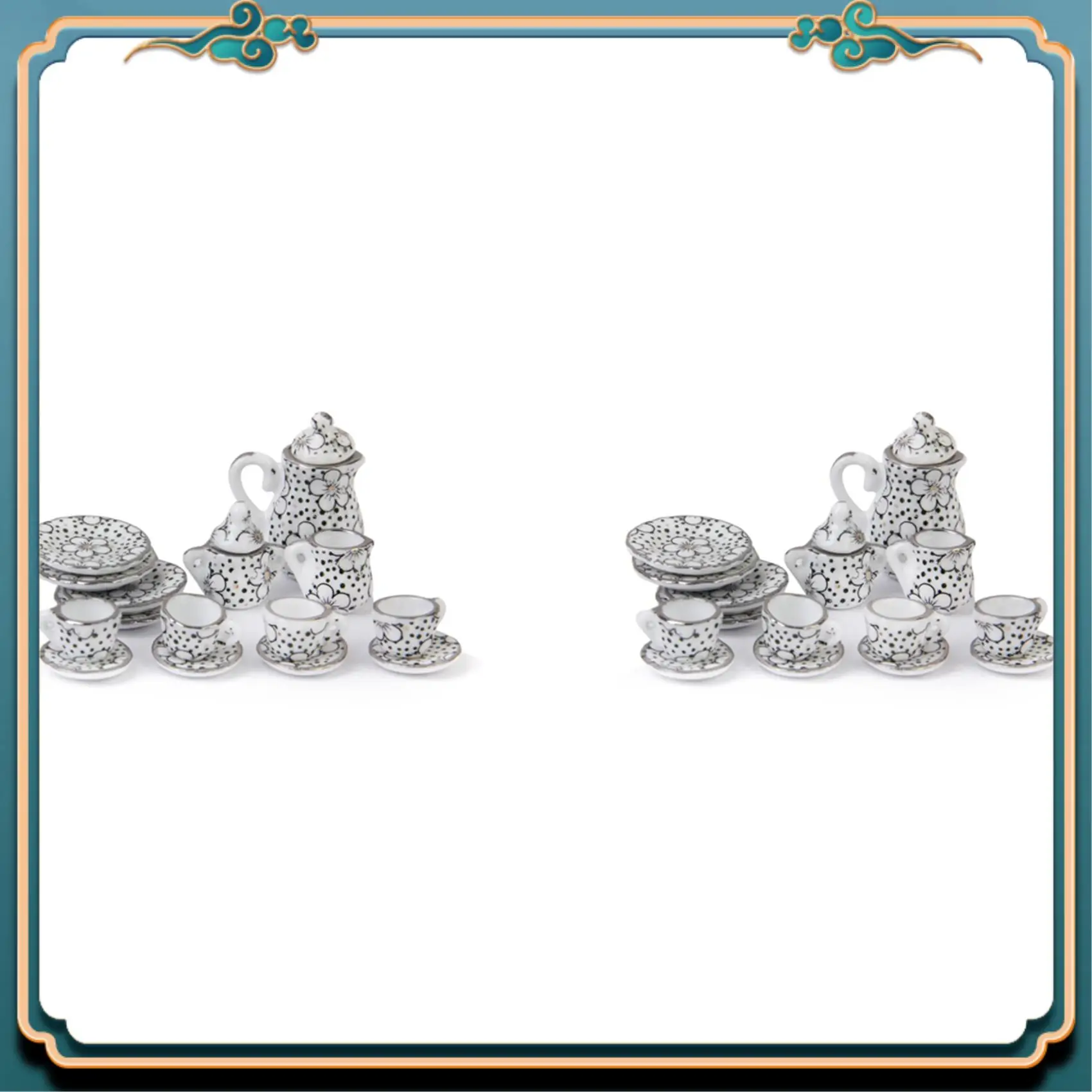 ABJG-2X طقم شاي بورسلين أواني تناول الطعام 15Pzs نمط ديزي