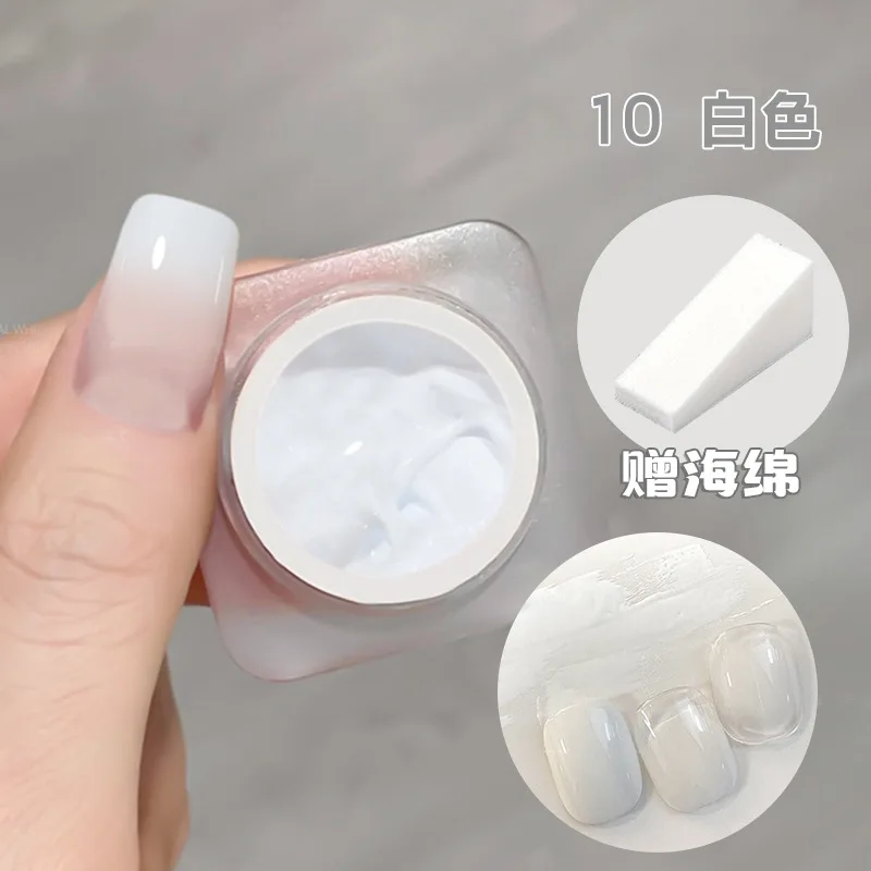 جل جديد عاري شبه صلب - جل طلاء كريمي عالي التشبع بدون مسح - طلاء أظافر متدرج - جل LED للأشعة فوق البنفسجية