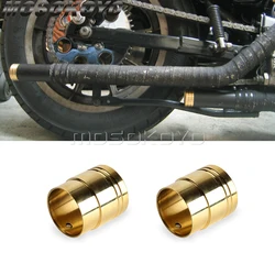 2Pcs Universal Brass Exhaust Tail Muffler Tip Pipe Cafe Racer For Harley Chopper Bobber Custom Honda Yamaha Exhaust Muffler End