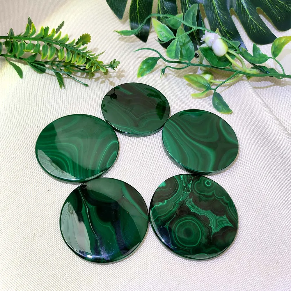 1Pc Natural Crystal Green Malachite Planchet Slice Slab Mineral Specimen For Home Decoration Gifts Healing Fengshui Collection