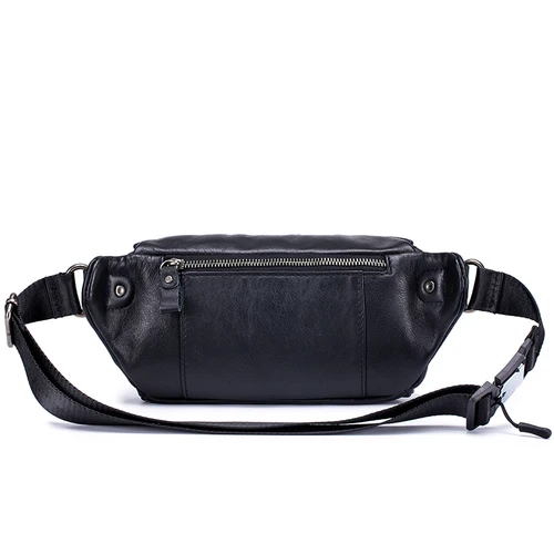 Imagen 2 del producto Riñoneras de cuero genuino para hombre, bolso con cinturón, riñonera a la moda, bandolera para entrenamiento, viajes, Camping, senderismo y caminar