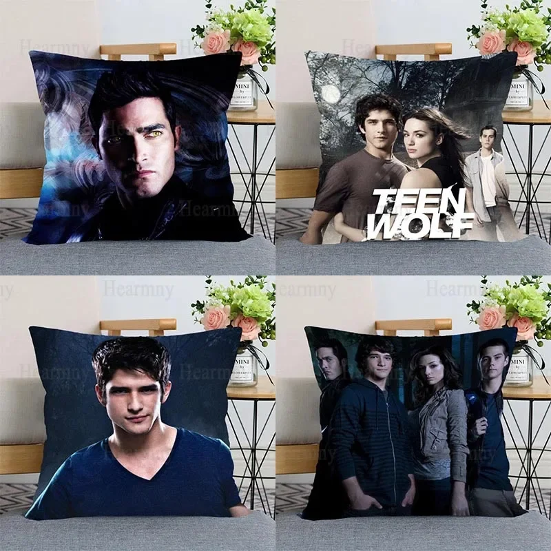 Teen Wolf Pillowcase Bedroom Home Decorative Nice Gift Pillow Cover Square Zipper Pillow Cases Satin Soft Fabric 45x45cm