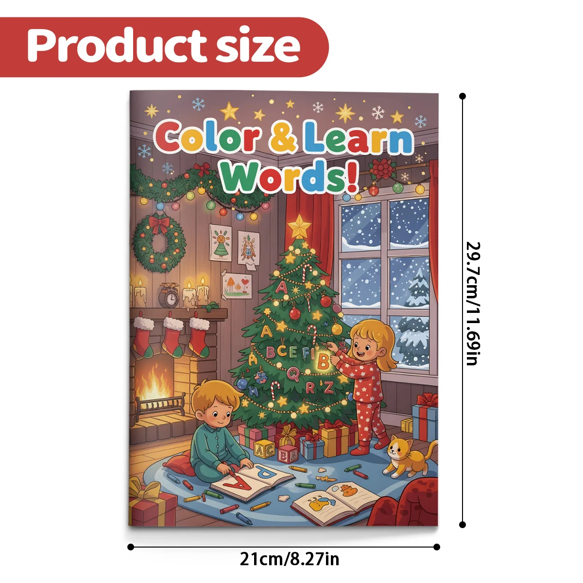 Color and Learn Words Activity Book for Kids Fun Educational Coloring Workbook to Learn Vocabulary Letters and Spelling Build