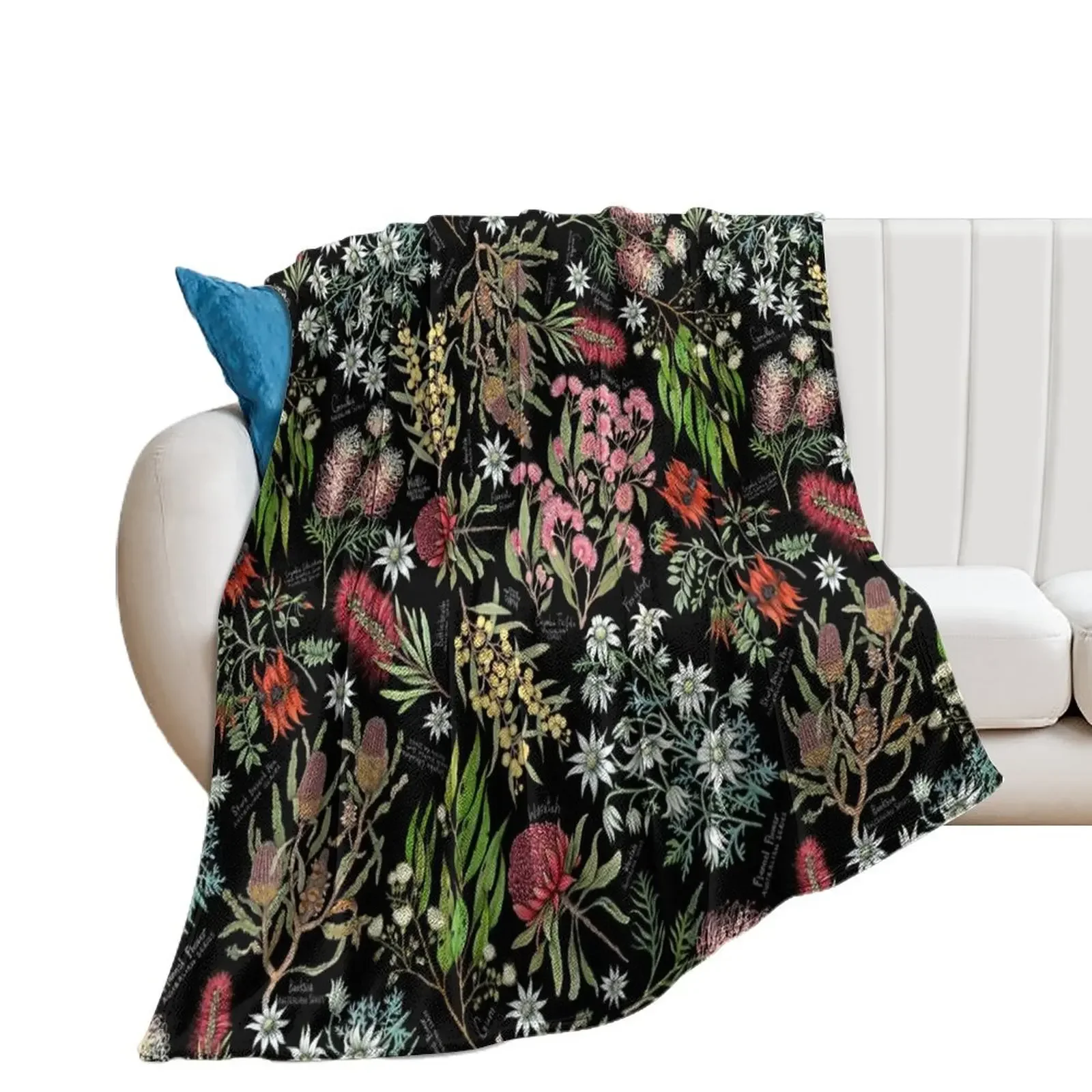 Australian Botanics - Jet Black Throw Blanket For Sofa Thin Thin Blankets