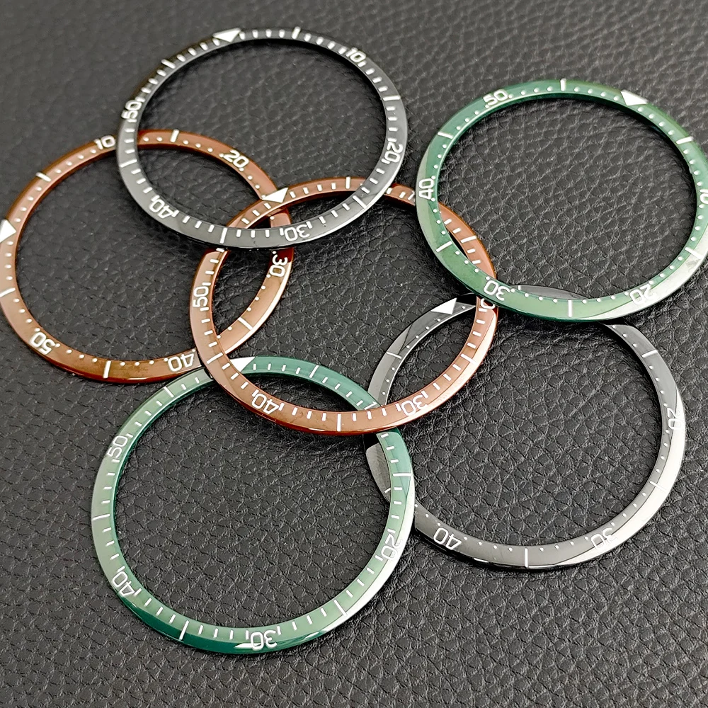 42mm*35,7mm Schräges Keramik-Zifferblatt Schwarz/Grün/Blau/Braun Passend für Uhrengehäuse Ersatz-Zifferblatt Uhrenzubehör für Herren – Detail 1