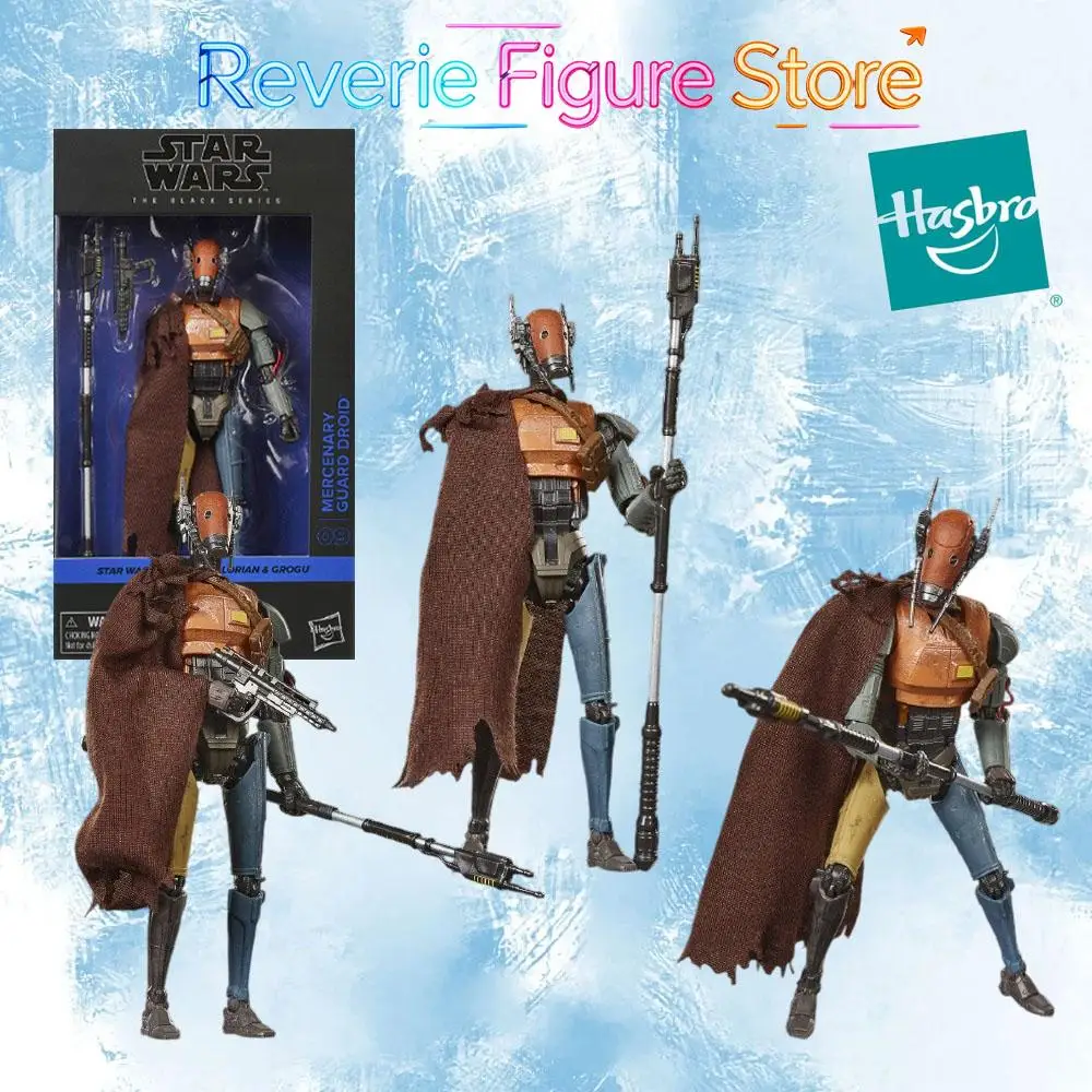 Genuine Hasbro The Black Series Star Wars The Mandalorian and Grogu Mercenary Guard Droid Anime Action Figure