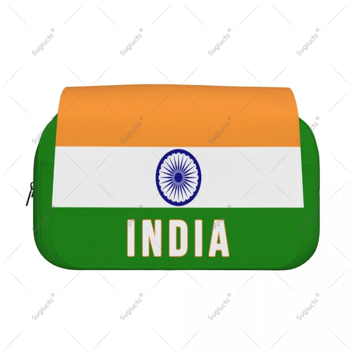 Pencil Case Scissors Bags 3D India Flag Double-layer Oxford Cloth Stationery Storage Pen Box Case
