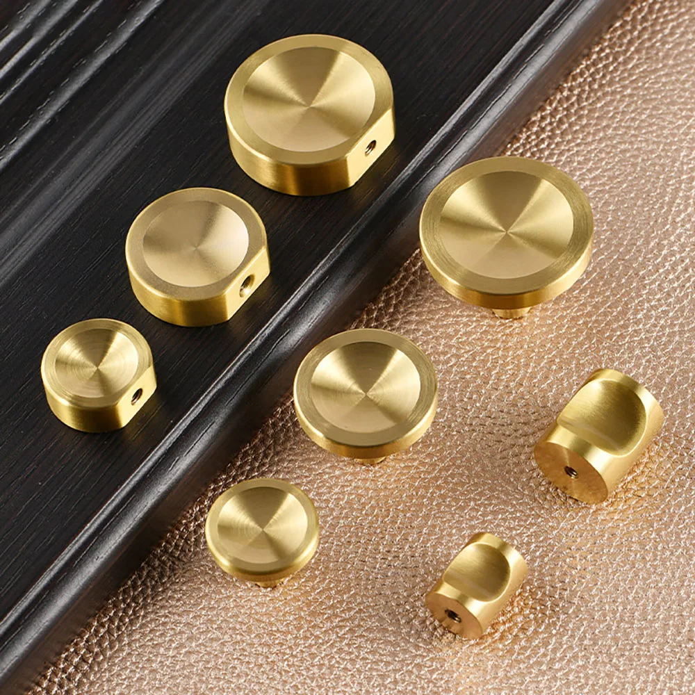 Brass Concave Shaped Personalized Single Hole Wardrobe Door Handle Modern Simple And Cabinet Drawer Sliding Door Handle Hardware