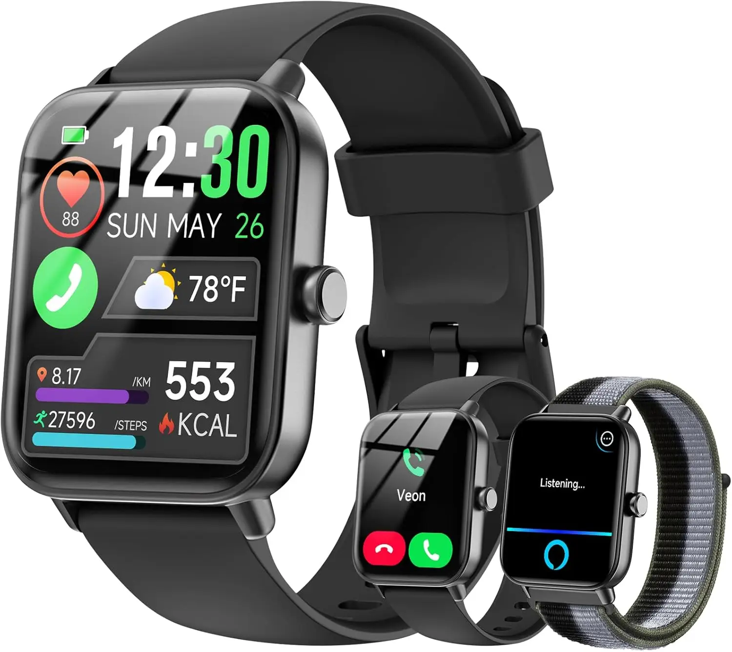 1.83" Full Touch Screen Smart Watch | Alexa, Wireless Call, 105+ Sports Modes, 24/7 Health & Sleep Tracker, Comfort Breathable Strap, Long Battery Life, Phone Finder & Remote Camera For Android & iPhone, Practical Gifts For Holidays