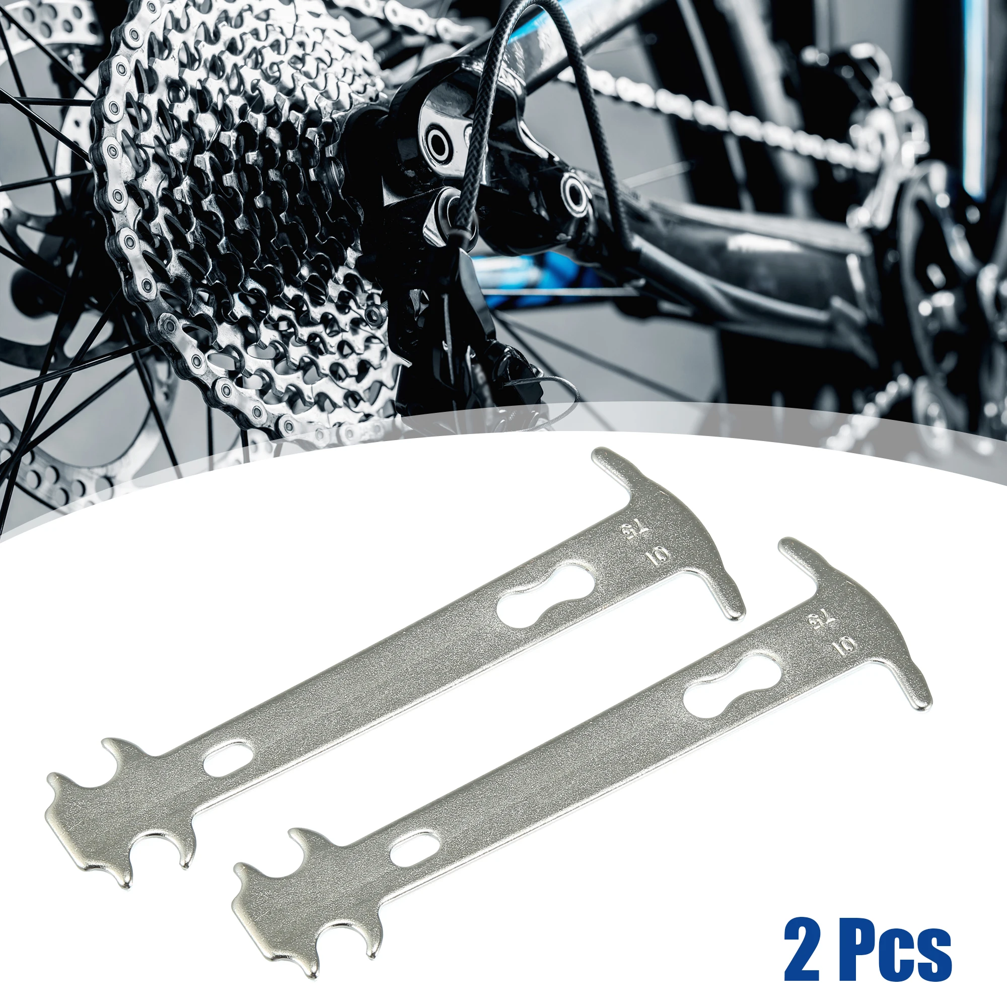 X Autohaux 2pcs Bicycle Cycling Bike Chain Wear Indicator Tool Chain Checker Gauge Repair Tool Replacement Silver Tone