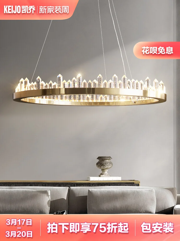 

K9 bubble crystal chandelier post-modern minimalist living room lamp Hong Kong-style luxury bedroom restaurant home